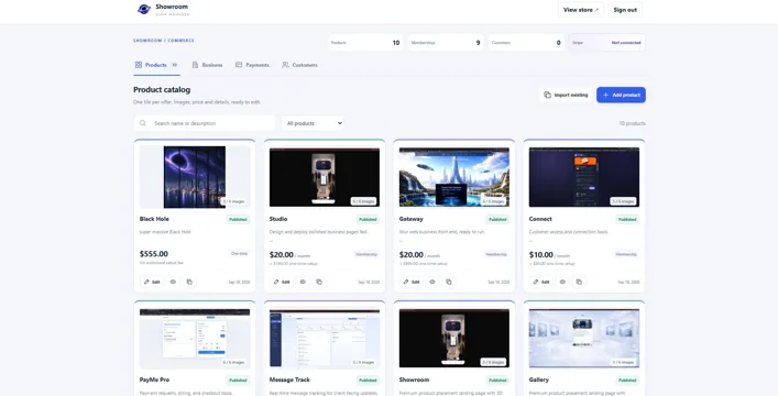 MicroStore product catalog
